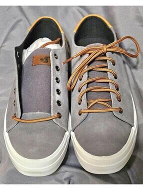 Mens DVS Grey SUEDE SKATE EDMOND BOAT SNEAKERS